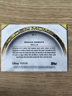 Topps Pixar - 2 Golden Moments Cards - Wall-E and Toy Story - Image 2