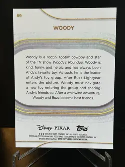 2025 Topps Chrome Disney Woody Yellow Mini Gold Diamond Refractor Toy Story - Image 2