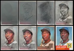 HANK AARON 2024 Topps Living Set 1/1 Hand-Painted Art Card Signed JARED KELLEY - Image 3