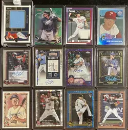 12 Card MLB Baseball Lot. 1 Patch, 4 Autos, 6 Numbered. Lots Of Color & Rookies - Image 1