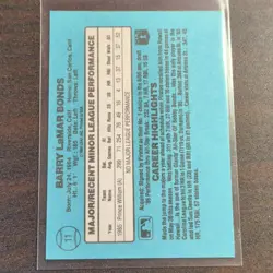 Donruss 1986 The Rookies Barry Bonds Rookie #11 Pittsburgh Pirates Baseball Card - Image 2