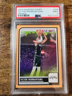 2023-24 Haunted Hoops Victor Wembanyama Orange Rookie PSA 9 Mint #108 Spurs - Image 1