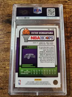 2023-24 Haunted Hoops Victor Wembanyama Orange Rookie PSA 9 Mint #108 Spurs - Image 3