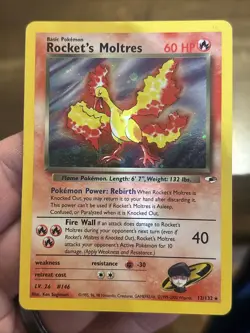 Pokemon Vintage WOTC Rockets Moltres Holo Gym Heroes #12/132 Pokemon Card - Image 1