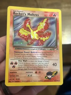 Pokemon Vintage WOTC Rockets Moltres Holo Gym Heroes #12/132 Pokemon Card - Image 2
