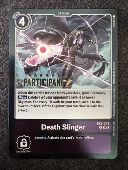 Digimon Card Game Death Slinger EX2-071 (3-On-3 Participant) Alternate Art U NM - Image 1