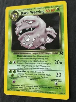 Pokemon Dark Weezing 14/82 Team Rocket Unlimited Holo Rare 60HP Stage 1 TCG Card - Image 2