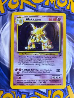 Alakazam 1/130 Base Set 2 Holo LP Vintage WOTC Pokemon Card TCG Game Collectable - Image 1