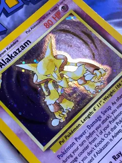 Alakazam 1/130 Base Set 2 Holo LP Vintage WOTC Pokemon Card TCG Game Collectable - Image 4