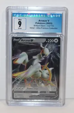 2022 Pokemon Arceus V Metal Card Ultra-Premium Collection #122/172 CGC 9 ERROR - Image 1