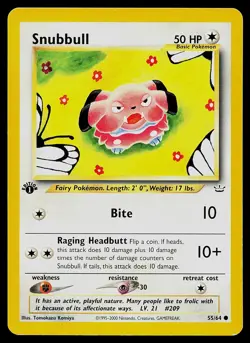 Pokemon Card Neo Revelation Snubbull 55/64 Common 1st Edition - Image 1