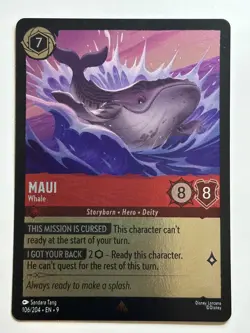 Maui - Whale Cold Foil Fabled 106/204 NM Lorcana Card - Image 1