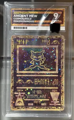 Pokemon Ancient Mew 2000 Movie Promo Cosmos Holo Graded ACE 9 Mint With 2 Swirl - Image 1