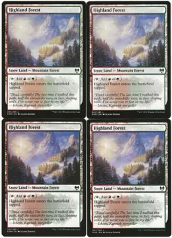 MTG Highland Forest x4 Kaldheim Common NM Playset - Image 1