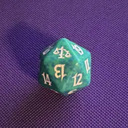 MTG Magic the Gathering Green Judgment d20 CCG single die. - Image 1