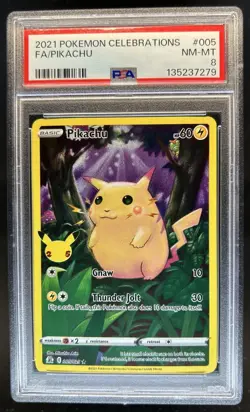 2021 Pokemon SWSH Celebrations Pikachu Holo #005/025 PSA 8 - Image 1