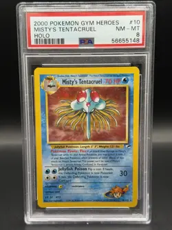 Pokemon Misty’s Tentacruel 10/132 PSA 8 NM-MT Holo Gym Heroes WOTC 2000 Vintage - Image 1