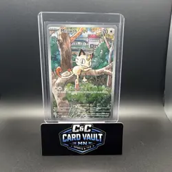 Pokemon Meowth Illustration Rare Holo 106/094 Me02 Phantasmal Flames 70 HP 2023 - Image 1