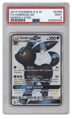 2019 Pokemon - Sun & Moon Hidden Fates - Umbreon GX - Full Art #SV69 PSA 9 - Image 1