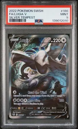 PSA 9 LUGIA V 186 SILVER TEMPEST ALT ART SWORD & SHIELD POKEMON MINT - Image 1