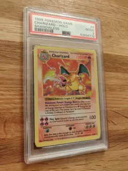 1999 WOTC Pokemon Base Set Shadowless Holo Charizard #4 PSA 2 Not 1st Edition - Image 3