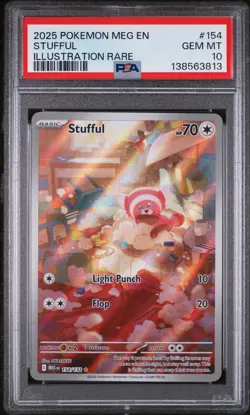 2025 POKEMON MEG EN-MEGA EVOLUTION ILLUSTRATION RARE #154 STUFFUL PSA 10 - Image 1