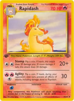 Rapidash 44/64 - Jungle - WOTC - Uncommon - Pokemon TCG - HP - Image 1