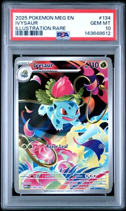 2025 Pokemon Mega Evolution 134/132 Ivysaur Illustration Rare IR PSA 10 - Image 1