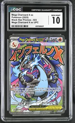 Mega Charizard X ex 2025 Pokemon Black Star Promos CGC 10 #023 - Image 1