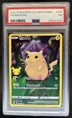 2021 Pokemon SWSH Celebrations Pikachu Holo #005/025 PSA 7 - Image 1