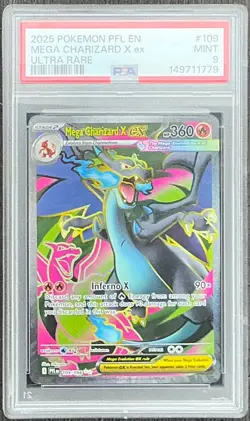 Mega Charizard X ex 109/094 PSA 9 Pokemon 2025 Phantasmal Flames PFL Me02 - Image 1