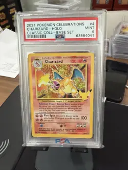 2021 Pokemon Celebrations Classic Collection Charizard 4/102 Holo PSA 9 Mint - Image 1
