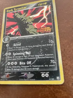 Pokemon TCG Dark Tyranitar Reverse Holo 19/109 EX Team Rocket Returns stamp HP - Image 2