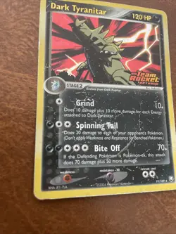 Pokemon TCG Dark Tyranitar Reverse Holo 19/109 EX Team Rocket Returns stamp HP - Image 3