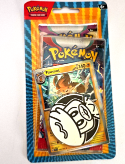 Pokemon TCG Blister 2 Booster Packs with Pawmot Metallic Coin (2024) - Image 1
