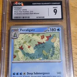 Pokemon Feraligatr 213 Black Star Promo CGC 9 Illustration Contest Winner 2025 - Image 1