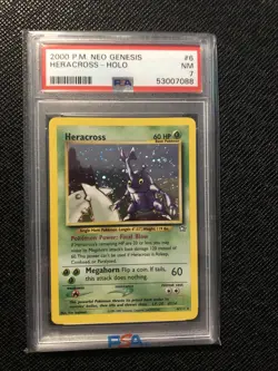 Pokemon - Heracross (6/111) - Holo Rare - Neo Genesis [PSA 7] - Image 1