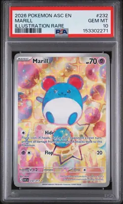 PSA 10 Marill 232/217 Illustration Rare IR 2026 English Pokemon Ascended Heroes - Image 1