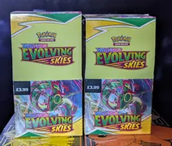 Pokemon TCG Evolving Skies Empty Half Booster Boxes X2 (No Packs) - Image 1