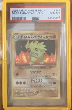 Dark Tyranitar Pokemon 2001 Holo Neo 4 Destiny Japanese 248 PSA 10 Gem Mint 💎 - Image 1