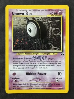 Pokemon Unown [A] 14/75 Neo Discovery Unlimited Holo Rare 40HP Basic English - Image 1