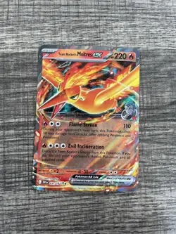 Pokemon TCG Team Rockets Moltres EX#208/182 Destined Rivals Near Mint - Image 1