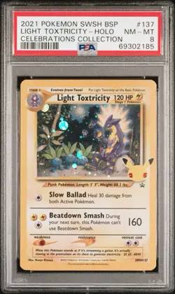 2021 POKEMON SWSH BLACK STAR PROMO #137 LIGHT TOXTRICITY HOLO PSA 8 - Image 1