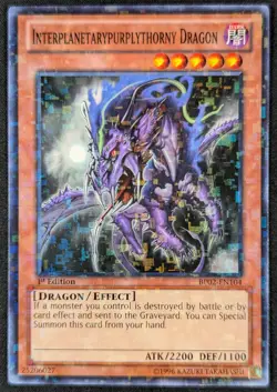 Interplanetarypurplythorny Dragon 1996 1st Ed Mosaic Rare Yugioh BP02-EN104 (NM) - Image 1