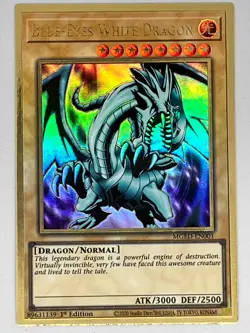 YUGIOH! Blue-Eyes White Dragon MGED-EN001 Premium Gold Rare 1st Ed NM LOB Art - Image 1