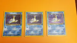 Pokemon TCG Lapras Fossil Holo Unlimited Rare Card 10/62 Damaged (3 Cards) - Image 1