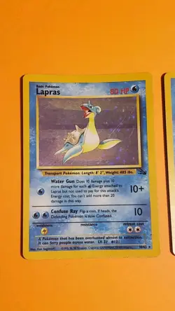 Pokemon TCG Lapras Fossil Holo Unlimited Rare Card 10/62 Damaged (3 Cards) - Image 2