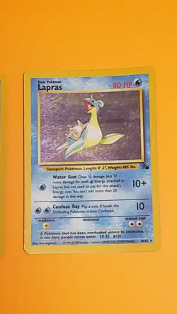Pokemon TCG Lapras Fossil Holo Unlimited Rare Card 10/62 Damaged (3 Cards) - Image 4