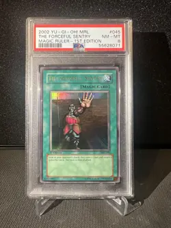 Yugioh The Forceful Sentry Magic Ruler 1st Edition Ultra Rare MRL-045 PSA 8 - Image 1