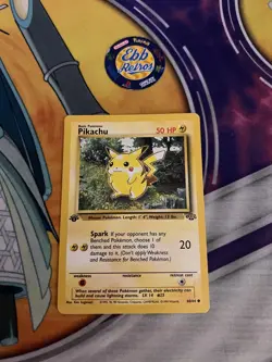 Pokemon Card Pikachu Gold W Stamp 60/64 1st Edition Jungle Promo WOTC LP - Image 1